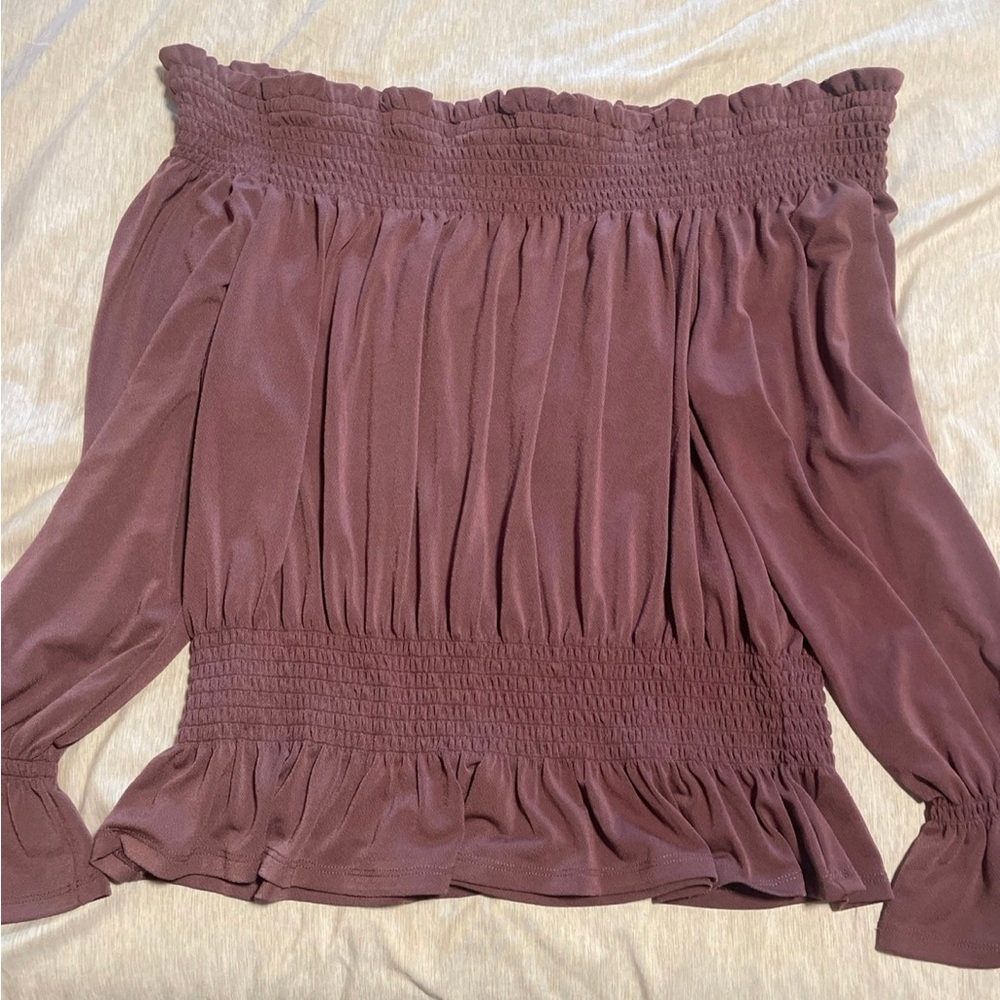 Elegant Mauve Off-Shoulder Top